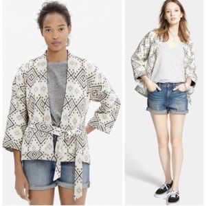 Madewell Kimono Wrap Jacket Arrow Print